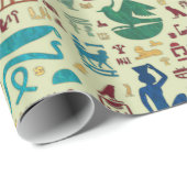 Colorful Ancient Egyptian hieroglyphs patroon Cadeaupapier (Rol Hoek)
