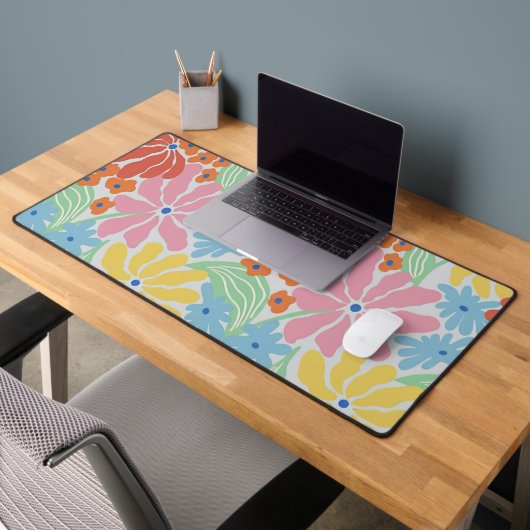 Colorful and Bright Abstract Floral Bureaumat (Kantoor 2)
