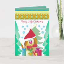 Colorful and Bright Cute Whimsy Holiday Puppy