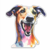 Colorful and Cute Greyhound Artwork Sticker (Voorkant)