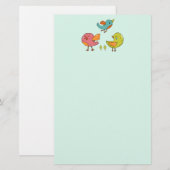 Colorful and Cute Whimsical Birds Trio Briefpapier (Voorkant / Achterkant)