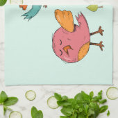 Colorful and Cute Whimsical Birds Trio Theedoek (Gevouwen)