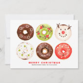 Colorful and Festive Donuts Merry Kerstmis Feestdagenkaart (Voorkant)