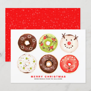 Colorful and Festive Donuts Merry Kerstmis Feestdagenkaart