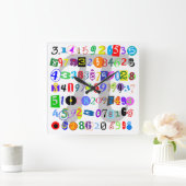 Colorful and Fun Depiction of Pi Vierkante Klok (Huis)