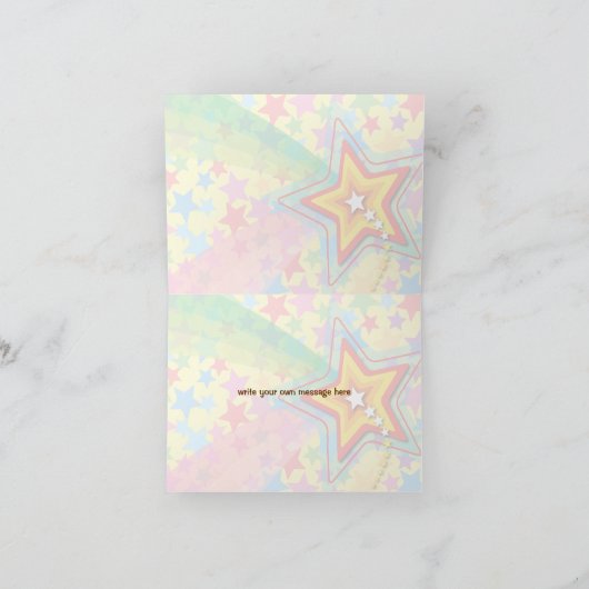 Colorful and Fun Superstar Rainbow feliciteert Kaart (Binnen)