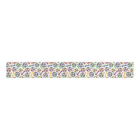 Colorful and playful English Bulldog Grosgrain Lint (Voorkant)