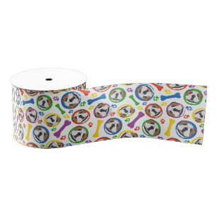 Colorful and playful English Bulldog Grosgrain Lint