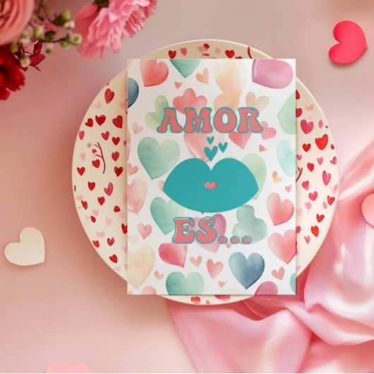 Colorful and playful Valentines Greting Card Kaart