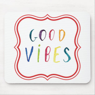 Colorful and Simple Good Vibes Custom Design Muismat