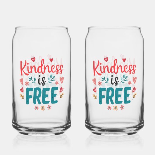 Colorful and Uplifting Kindness Slogan Blikvorm Glas (Voorkant)