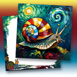 Colorful and Vibrant Impasto Snail Blank Kaart