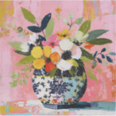 Colorful and Vibrant Vase of Flowers Sticker (Voorkant)