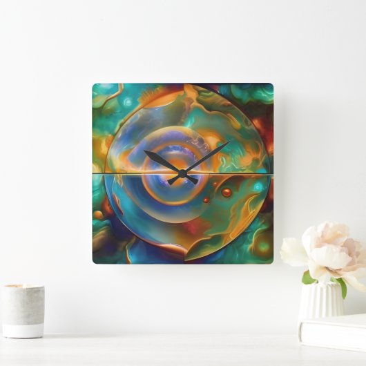 Colorful Anders Abstract Vierkante Klok (Huis)