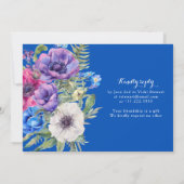 Colorful Anemone Flower 80th Birthday Invite Kaart (Achterkant)