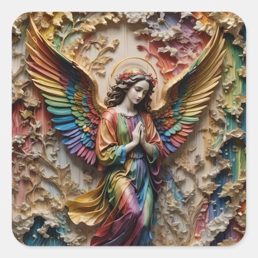 Colorful Angel Vierkante Sticker (Voorkant)