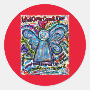Colorful Angel Wat kanker niet kan doen Decale ged Ronde Sticker