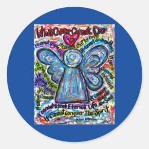 Colorful Angel - wat kanker niet kan doen - gedich Ronde Sticker