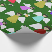 Colorful Angels Pattern Kerstmis Cadeaupapier (Hoek)