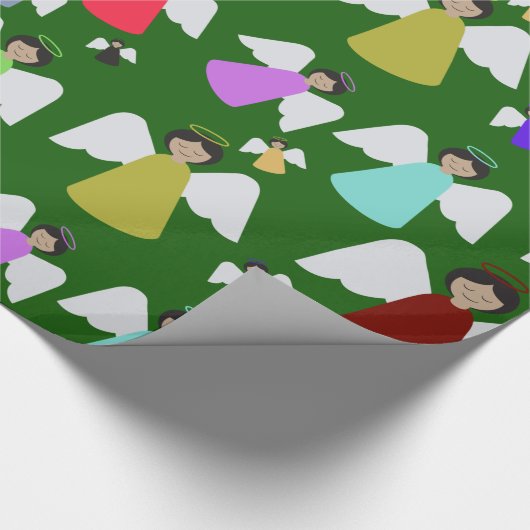 Colorful Angels Pattern Kerstmis Cadeaupapier (Hoek)