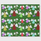 Colorful Angels Pattern Kerstmis Cadeaupapier (Vlak)