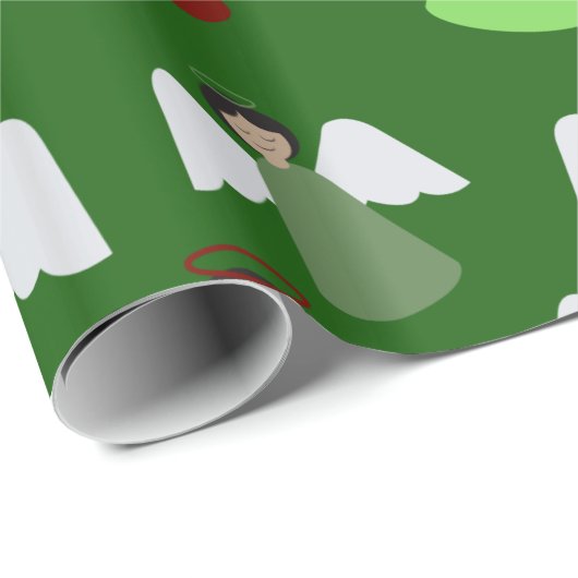 Colorful Angels Pattern Kerstmis Cadeaupapier (Rol Hoek)