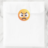 Colorful Angry Face Cute en Fun Emoji Ronde Sticker (Tas)