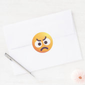 Colorful Angry Face Cute en Fun Emoji Ronde Sticker (Envelop)