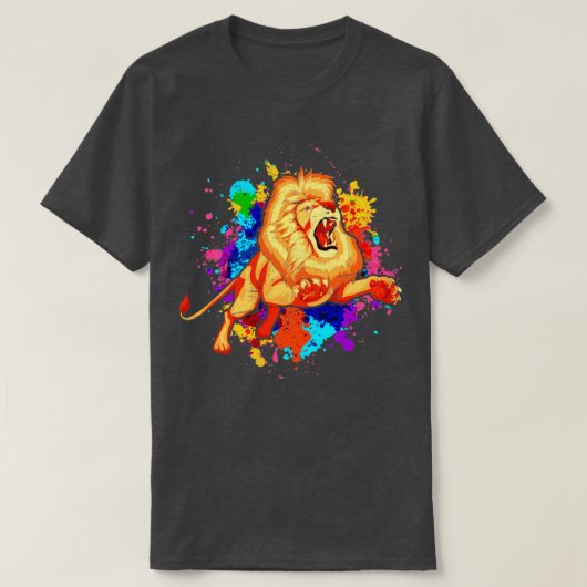 Colorful Animal African Zoo Lion T-shirt (Design voorkant)