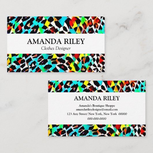 Colorful Animal Pattern Print Visitekaartjes (Voorkant / Achterkant)