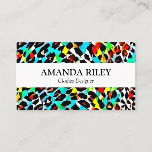 Colorful Animal Pattern Print Visitekaartjes (Voorkant)