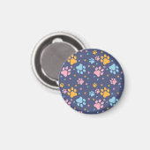 Colorful Animal Paw Prints Pattern Magneet (Voorkant / Achterkant)