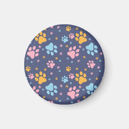 Colorful Animal Paw Prints Pattern Magneet (Voorkant)