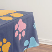 Colorful Animal Paw Prints Pattern Tafelkleed (Voorbeeld)