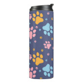 Colorful Animal Paw Prints Pattern Thermosbeker (Gedraaid links)