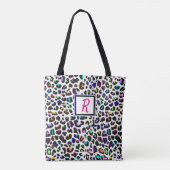 Colorful Animal Print Custom Monogrammed Tote Bag (Achterkant)