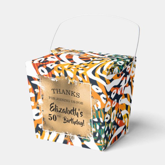 Colorful Animal Print Patroon Bedankdoosjes (Voorkant Zijde)