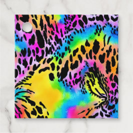 Colorful Animal Print Patroon Bedankjes Labels