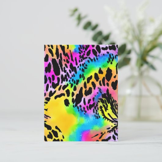 Colorful Animal Print Patroon Briefkaart (Staand voorkant)