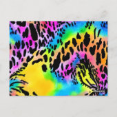 Colorful Animal Print Patroon Briefkaart (Achterkant)