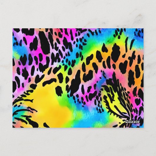 Colorful Animal Print Patroon Briefkaart (Achterkant)