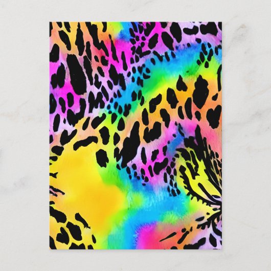 Colorful Animal Print Patroon Briefkaart (Voorkant)