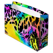 Colorful Animal Print Patroon Groot Cadeauzakje (Achterkant Gekanteld)