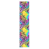 Colorful Animal Print Patroon Korte Tafelloper (Voorkant)