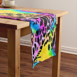 Colorful Animal Print Patroon Korte Tafelloper