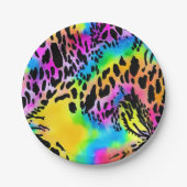 Colorful Animal Print Patroon Papieren Bordje (Voorkant)