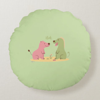 Colorful Animal Print Throw Pillow Rond Kussen