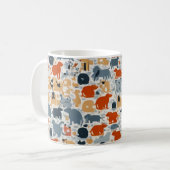 "Colorful Animal Silhouette Pattern Mug Koffiemok (Voorkant links)