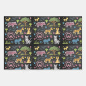 Colorful animals and trees are arranged inpakpapier vel (Voorkant 2)