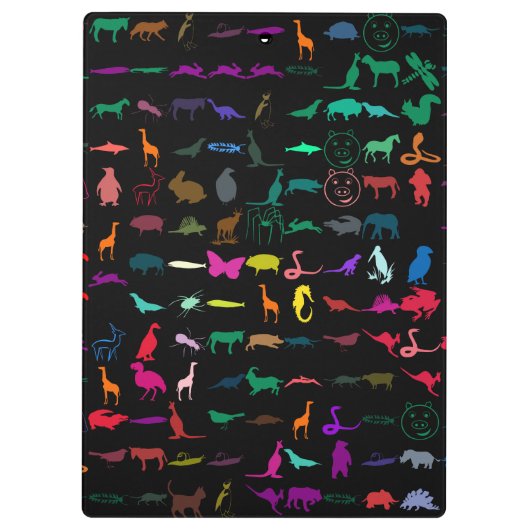 Colorful Animals Pattern Klembord (Achterkant)